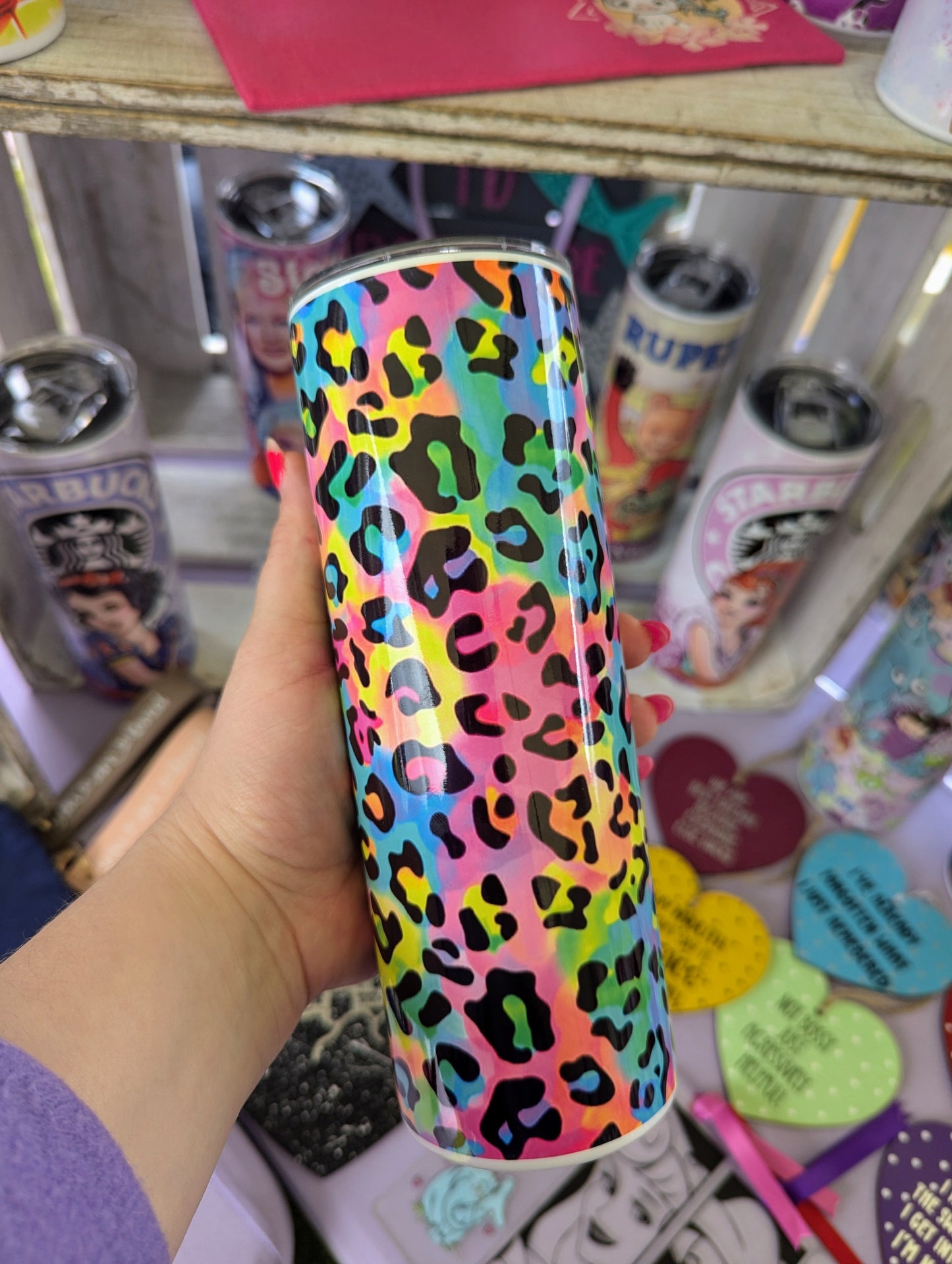 Neon Animal Print Steel Tumbler