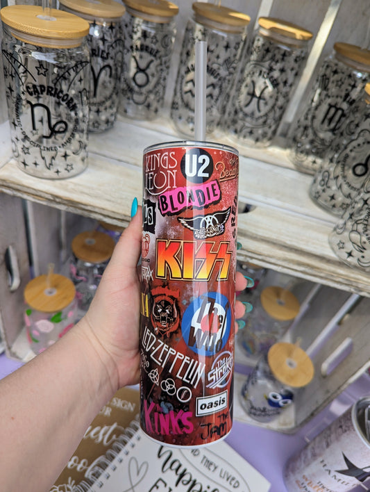 Music Bands themed Steel Tumbler