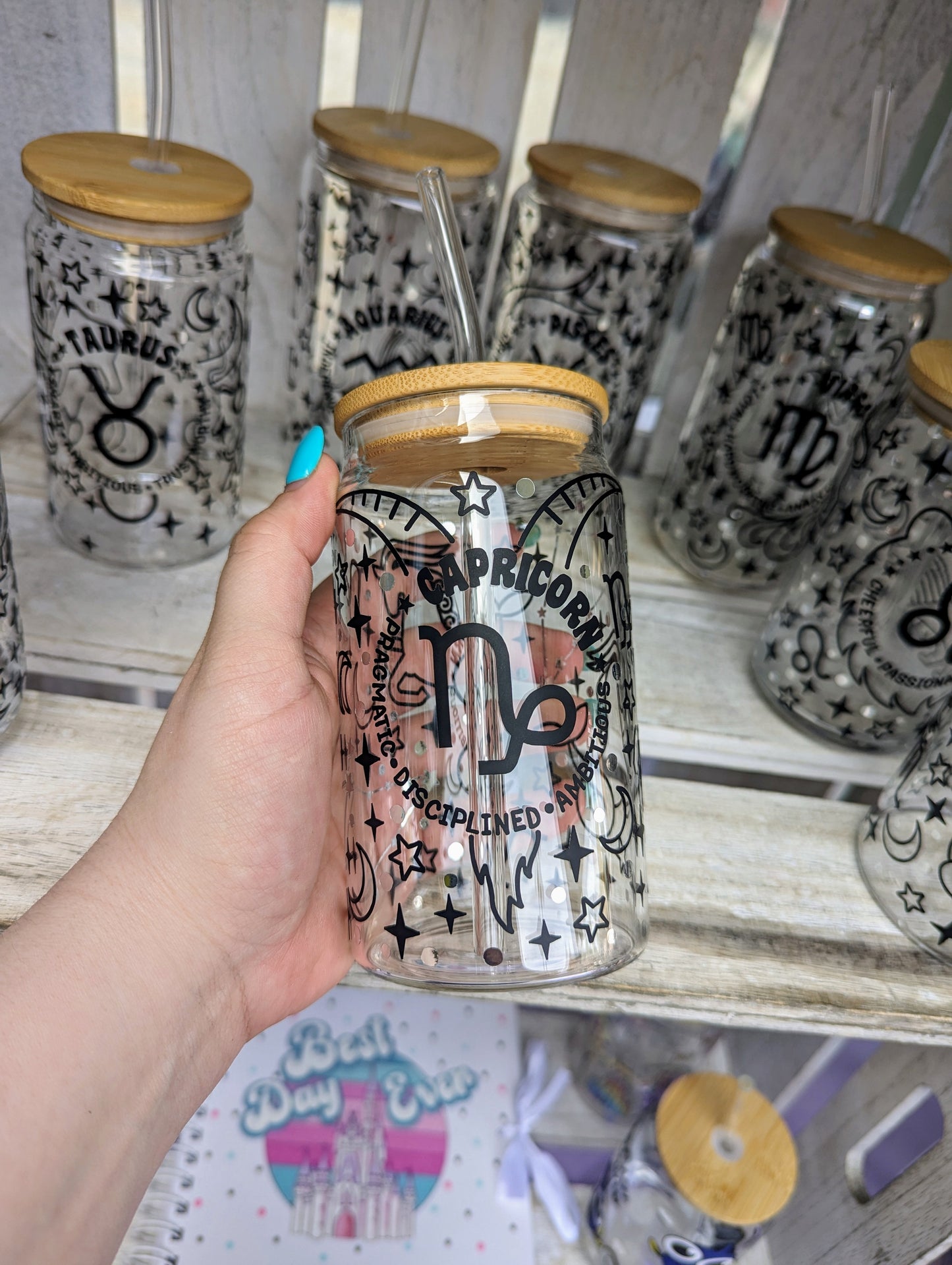 Horoscope themed Glass Bamboo Can