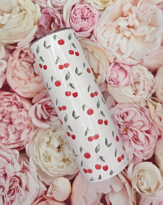 Cherries themed Steel Tumbler