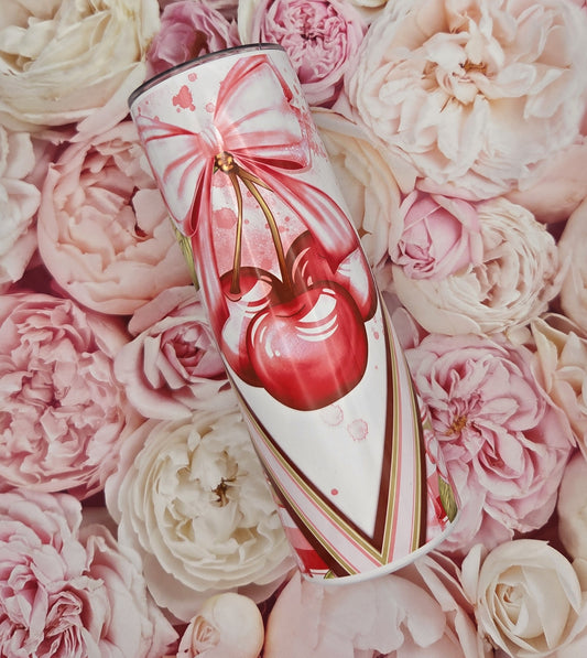 Cherry Bow Steel Tumbler