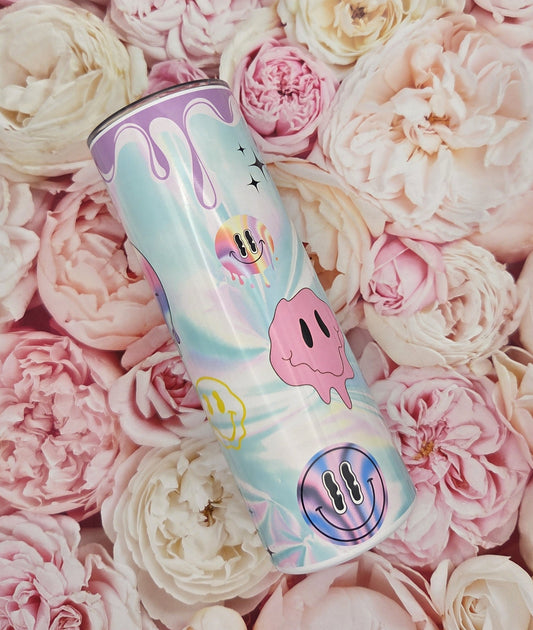 Holograph Hippy faces Steel Tumbler