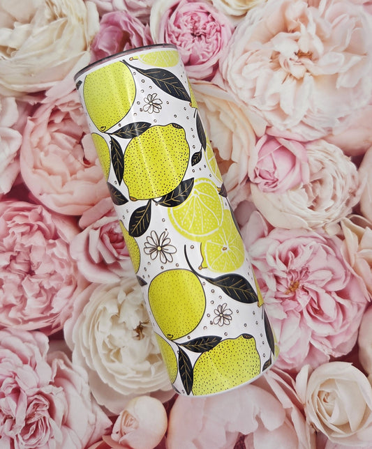 Lemon themed Steel Tumbler