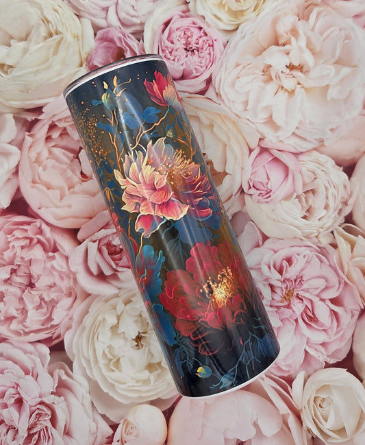 Oriental flowers Steel Tumbler