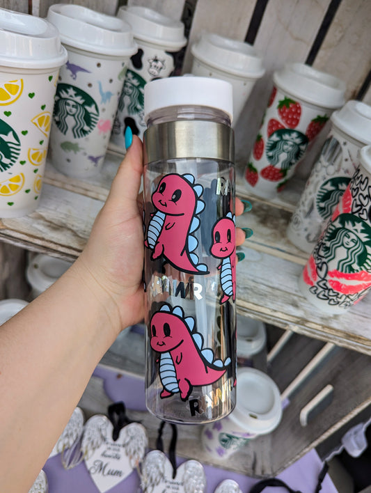 Cartoon dinosaur themed water bottle