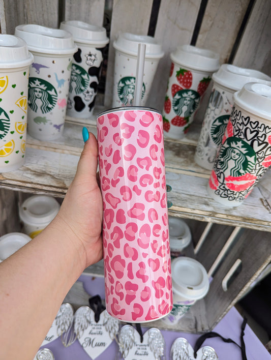 Leopard Print themed Steel Tumbler