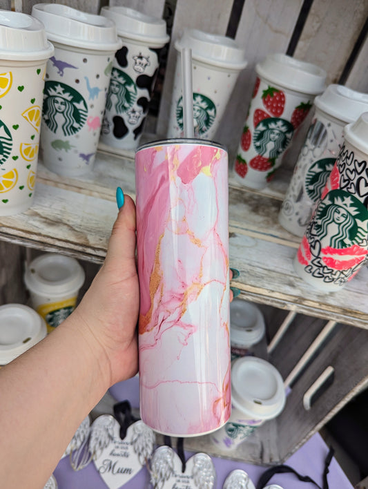 Marble Print themed Steel Tumbler